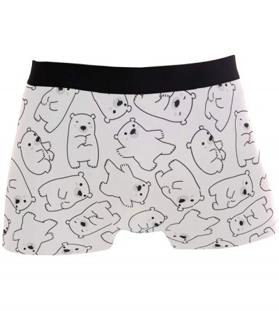 Boxer Briefs Funny Moose Dog Cat Leopard Men's Underwear Boxer Briefs Breathable- Multi - Polar Bear - C318NLOEYUQ $34.95