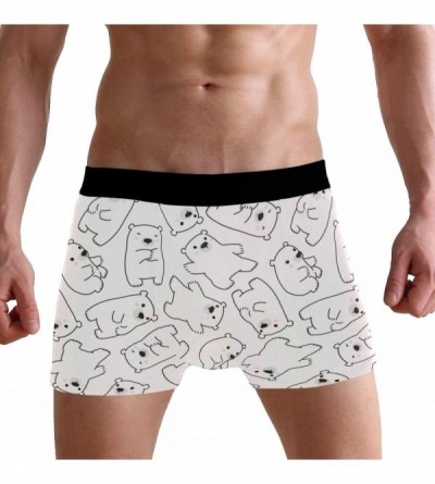Boxer Briefs Funny Moose Dog Cat Leopard Men's Underwear Boxer Briefs Breathable- Multi - Polar Bear - C318NLOEYUQ $17.48