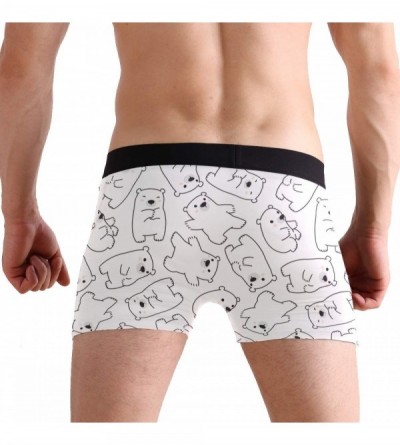 Boxer Briefs Funny Moose Dog Cat Leopard Men's Underwear Boxer Briefs Breathable- Multi - Polar Bear - C318NLOEYUQ $17.48