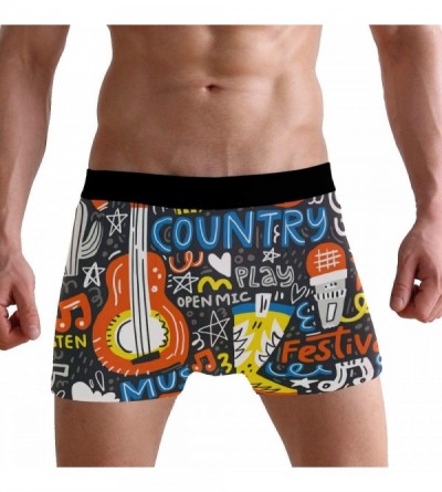 Boxer Briefs Mens Boxer Briefs Underwear Country Music Breathable Pouch Soft Underwear - Country Music - CP18ARI7QDM $32.98