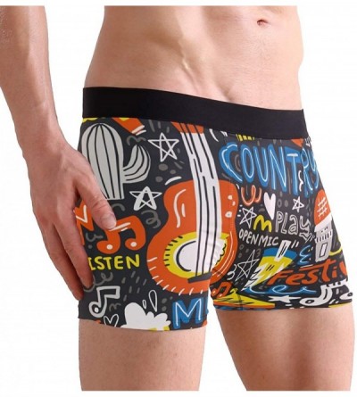 Boxer Briefs Mens Boxer Briefs Underwear Country Music Breathable Pouch Soft Underwear - Country Music - CP18ARI7QDM $18.14