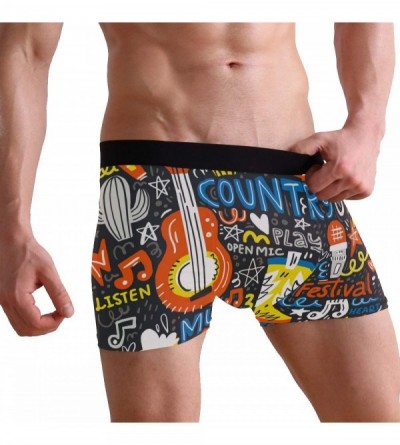 Boxer Briefs Mens Boxer Briefs Underwear Country Music Breathable Pouch Soft Underwear - Country Music - CP18ARI7QDM $18.14