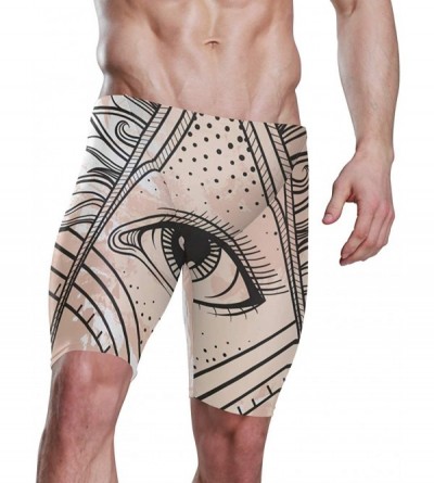 Shapewear Men's Swim Trunks Yak Cow Long Quick Dry Beach Board Shorts - Masonic Square and Compass Symbol With All Seeing Eye...