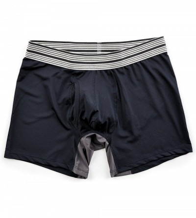 Boxer Briefs Men's Mid Cut Boxer Brief Underwear - 3 Pack - Navy Poly Sport - CD12JUUMM3P $33.96