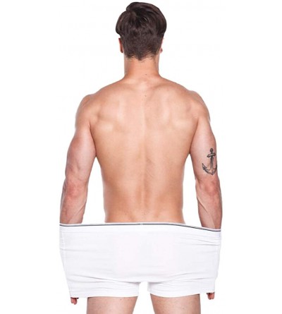 Boxer Briefs Mens Underwears 6XL Button Fly Boxer Briefs Cotton Cosy Casual Trunk for Men Pack of 3 - White - CQ193ETR0Q2 $59.66