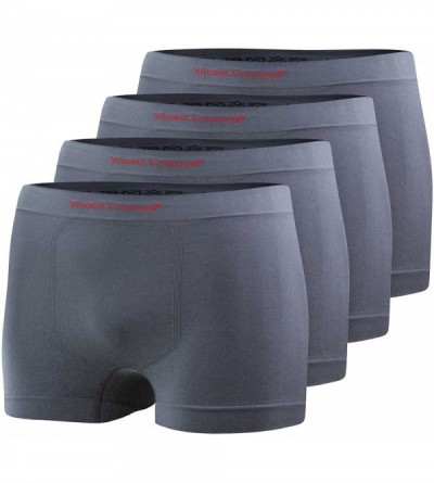 Boxer Briefs 4 Pack Men's Underwear Boxer Briefs- Seamless Boxershorts- Trunks - Grey - CD185A8ROSD $30.08