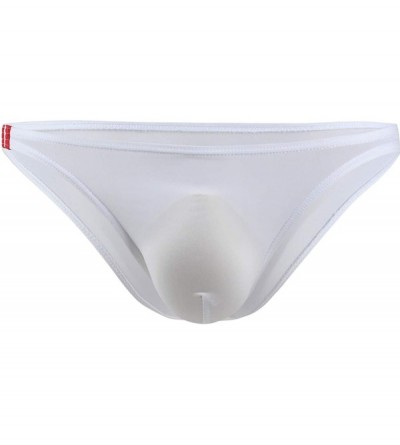 Briefs Seamless Men Briefs Summer Bikini Swimwear Low Waist Underwear Silk Ice Transparent - Yellow - C819E7GXTH4 $47.40