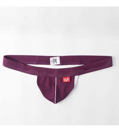 Boxer Briefs Men's Sexy Fashion Fishnet Underwear Shorts Underpants Soft Mesh Briefs G-String Underpants Boxer Briefs - Purpl...