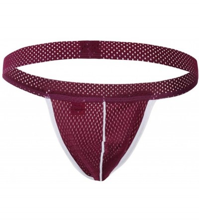 Boxer Briefs Men's Sexy Fashion Fishnet Underwear Shorts Underpants Soft Mesh Briefs G-String Underpants Boxer Briefs - Purpl...