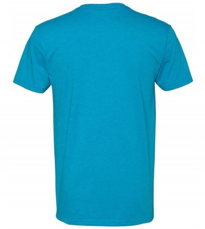 Undershirts Men's Fitted CVC V-Neck Tee - Turquoise - CI180AO5QKC $13.65