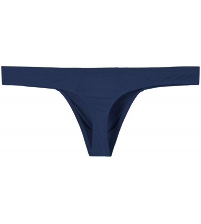 G-Strings & Thongs Men Thong Sexy Man G-String Butt Flaunting Tongs Undie T-Back Underwears - Deep Blue - CR18ZCWHRI4 $9.67