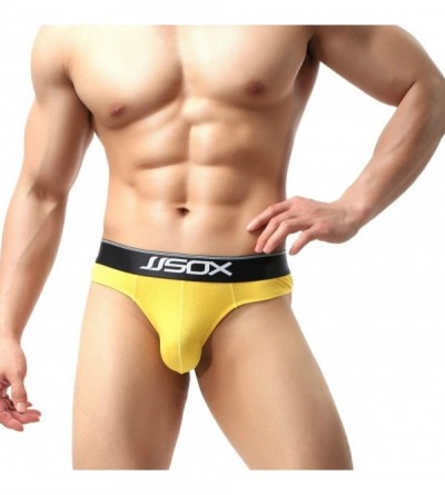 G-Strings & Thongs Hot Men's Thong Underwear- Men's Thong Butt-Flaunting Undie- No Visible Lines. - Yellow - CP18N6ZQ4AO $24.90