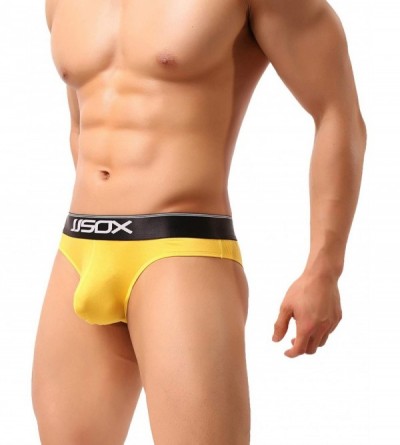 G-Strings & Thongs Hot Men's Thong Underwear- Men's Thong Butt-Flaunting Undie- No Visible Lines. - Yellow - CP18N6ZQ4AO $14.27