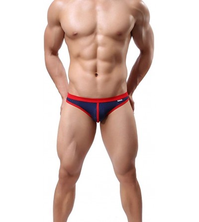 Bikinis Men's Underwear Stretch Bikini Mesh Briefs - 3p-pink Blue+army Green+royal Blue - C9193W6HG3G $22.48