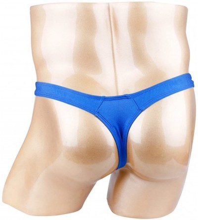 G-Strings & Thongs Mens Low Rise Bulge Pouch G-String Thong Bikini Briefs Lingerie Underwear Swimwear - Blue - CM190OCESQ8 $1...