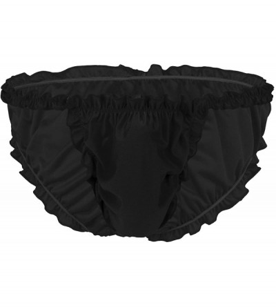 G-Strings & Thongs Men's Ruffle Mooning Skirted Open Buttocks Thong Underpants - Black - CW188R0TXZ4 $19.66