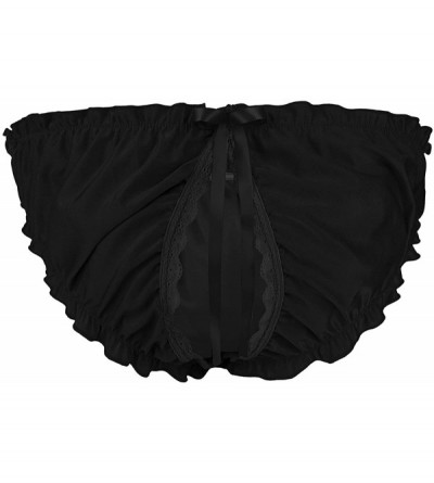 G-Strings & Thongs Men's Ruffle Mooning Skirted Open Buttocks Thong Underpants - Black - CW188R0TXZ4 $12.42