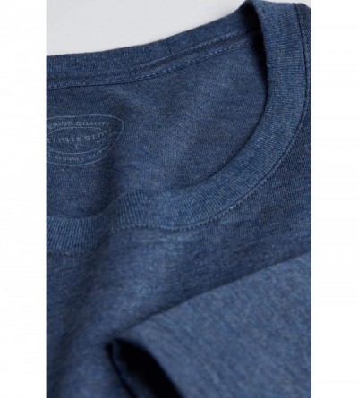 Sleep Tops Mens Short Sleeve Crew Neck T Shirt in Supima Cotton - Blue - 5210 - Denim Blue Blend - CG18ULASA58 $27.44