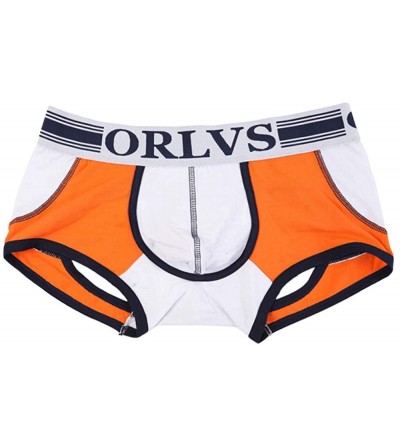 Briefs Men's Athletic Supporter Sexy Buttocks Briefs Performance Jockstrap Underwear - Orange - C618AA04L3W $28.88