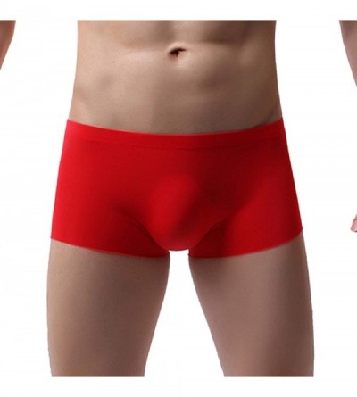 Boxers Men Underwear Boxers Underpants Fashion Splicing Soft Knickers Shorts Male Sexy Underwears Ropa Interior - Green - C51...