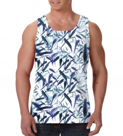 Undershirts Men's Sleeveless Undershirt Summer Sweat Shirt Beachwear - Bamboo Night - Black - CU19CK63G65 $37.66