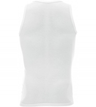 Undershirts Men's Classic Cotton Sleeveless White Tank Tops Undershirts (3 Pack) - CH184YHM4WI $31.35
