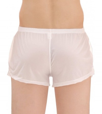 Boxer Briefs Men's Ice Silk Fashion Ultra-Thin Boxer Briefs 1-4 Pack Underwear Trunk - White - C217YALXORC $9.34