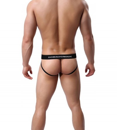 G-Strings & Thongs Mens Jock Straps Thongs Underwear - White - CA17Z6WQ52N $12.42