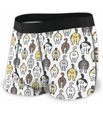 Boxer Briefs Men's Boxer Briefs Underwear with Pouch - Cat Breed Kitten Butt Ass - CG198H6S5EA $18.34