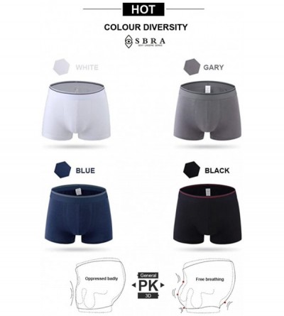 Boxer Briefs Men's Cotton Boxer Shorts ComfortableTrunks Briefs 3 Packs - Black - C2186I0EZRY $22.48