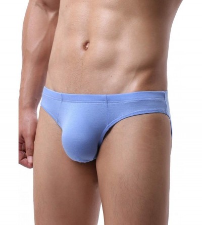 Briefs Men's Bulge Briefs Seamless Front Pouch Underwear Sexy Low Rise Mens Under Panties - 4 Pack - CE19463TSYQ $41.48
