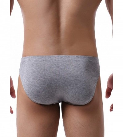 Briefs Men's Bulge Briefs Seamless Front Pouch Underwear Sexy Low Rise Mens Under Panties - 4 Pack - CE19463TSYQ $41.48