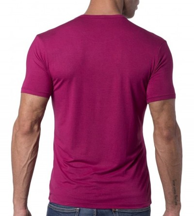Undershirts Men's Slim Fit Modal T-Shirt - Red - CP11HVS98EP $21.76