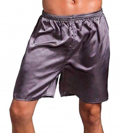 Boxer Briefs Men's Pure Mulberry Silk Boxers Luxury Loose Boxers Underwear - One - C818DIEW57K $20.89