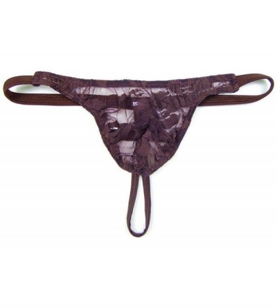 G-Strings & Thongs Lace Sissy Thongs Men Sexy Underwear Jockss Erotic SeamlLingerie See Through Jock Ss - Brown - CD198ULM6GT...