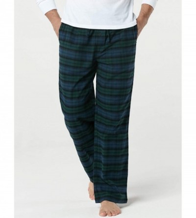 Sleep Sets Men's 100% Cotton Plaid Flannel Pajama Pants- Brushed Soft Lounge & Sleep PJ Bottoms with Pockets - Flannel Pajama...