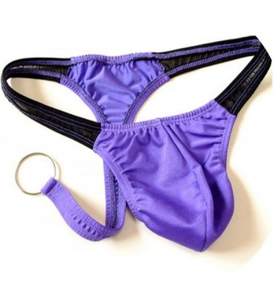 G-Strings & Thongs Thongs Men Sexy U Convex Pouch G Strings Briefs Panties Underwear Jocks Ring Sissy - Purple - CT193HDLIME ...