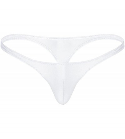 G-Strings & Thongs Sexy Men's Spandex Low Rise Bikini Briefs Backless Thong Jockstraps Underwear - White - CF18EIGZ64G $27.14