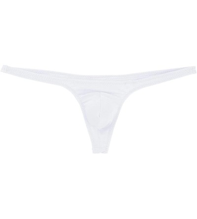 G-Strings & Thongs Sexy Men's Spandex Low Rise Bikini Briefs Backless Thong Jockstraps Underwear - White - CF18EIGZ64G $15.36