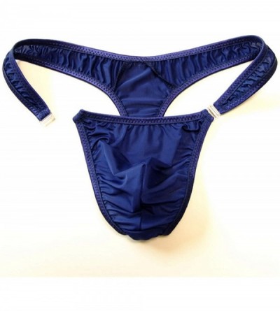 G-Strings & Thongs Sexy Underwear Translucent Men Nylon Thongs on Bikini Briefs G-Strings/Jocks/Tanga/T-Back Size - Black - C...