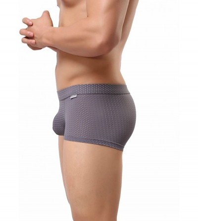 Boxer Briefs Comfortable Men's Fashion Sports Shorts Mesh Boxer Briefs 1015 - Gray - C412JURIIZ9 $13.12