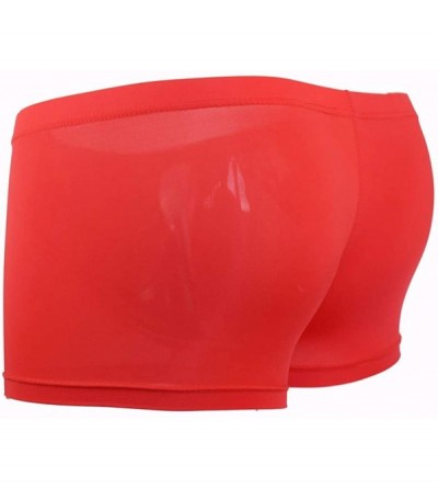 Boxer Briefs Men's Underwear-Sexy Fashion New Boxer Briefs Pants Underwear Underpant - Red - CF197MHZ502 $9.60