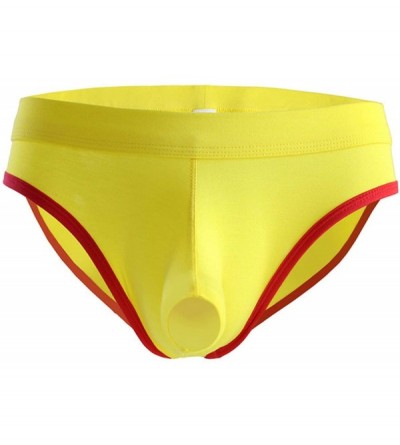 Briefs Men Elephant Nose Underwear Long Pouch Briefs Modal Sexy Bulge Slip - Red - C319E6ANYZC $38.04