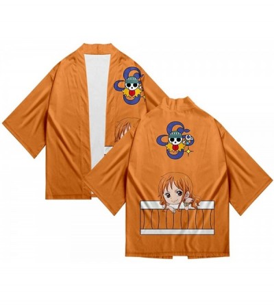 Robes Men's Kimono Cardigan Front Open Casual Breathable Loose Anime One Piece Cartoon Character Lightweight Top - Cartoon Na...