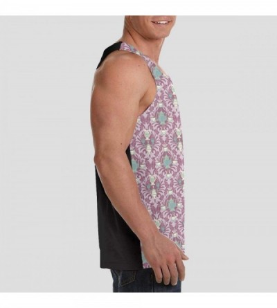 Undershirts Men's Sleeveless Undershirt Summer Sweat Shirt Beachwear - Teatime - Black - C819CK4KA9U $21.09