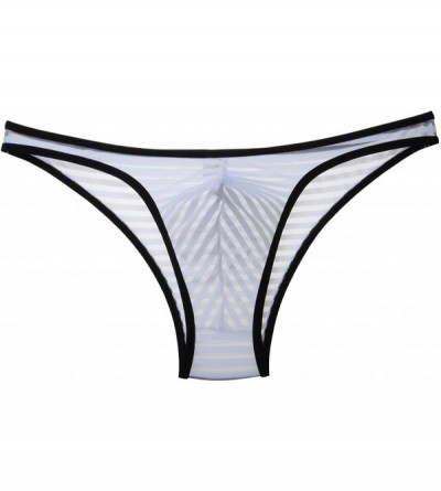 G-Strings & Thongs Men's Mesh Striped Thong Sexy Mini Bikini Underwear Male Micro Nightwear Pants - 1963-6pcs - CW17X6N73IC $...