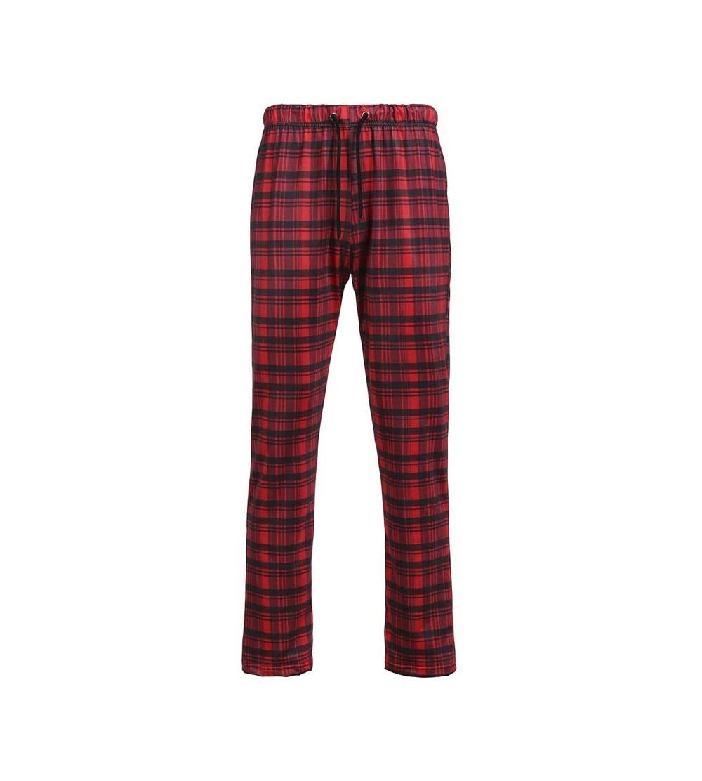 Sleep Sets Men's Pyjama Bottoms- Mens Sleep Pants Sleepwear Plaid Pajama Pants Nightwear Home Pajamas Men Cotton and Linen-Re...