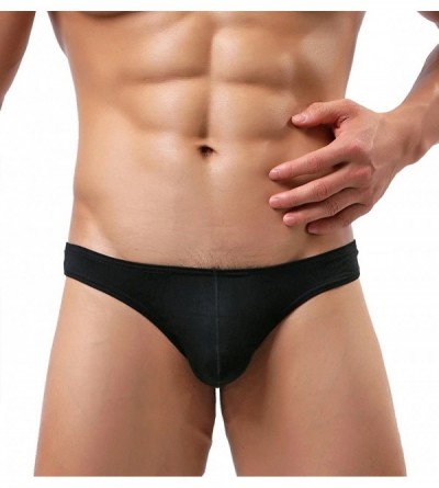 Briefs Cotton G-String Sexy Men Modal Briefs Sexy Thongs Underwear - Black - CJ18C62DQU2 $10.63