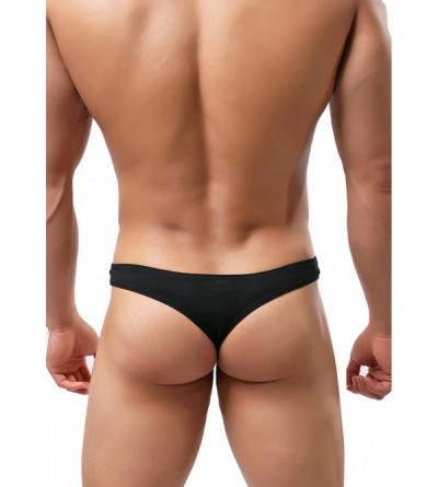 Briefs Cotton G-String Sexy Men Modal Briefs Sexy Thongs Underwear - Black - CJ18C62DQU2 $10.63