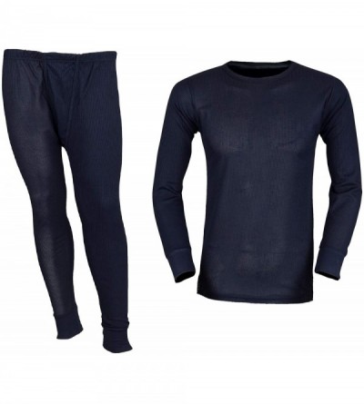 Thermal Underwear 100% Polyester Thermal Underwear for Men TS200 - Navy - C218ZSYA7OL $29.01